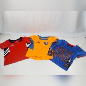 3 ADIDAS BABY 6 MONTHS CLIMALITE SHIRTS. NEW.